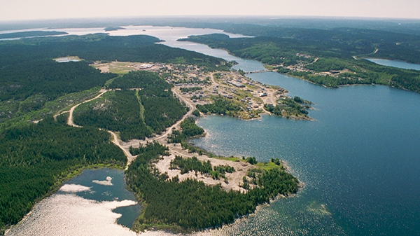 Aerial view of Southend – Peter Ballantyne Cree Nation